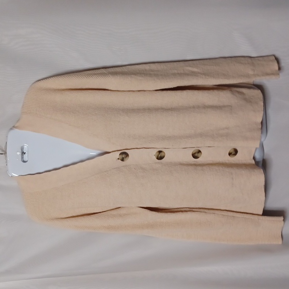 Madewell Women's Cream Ribbed Button Front Sweater. Size XS
